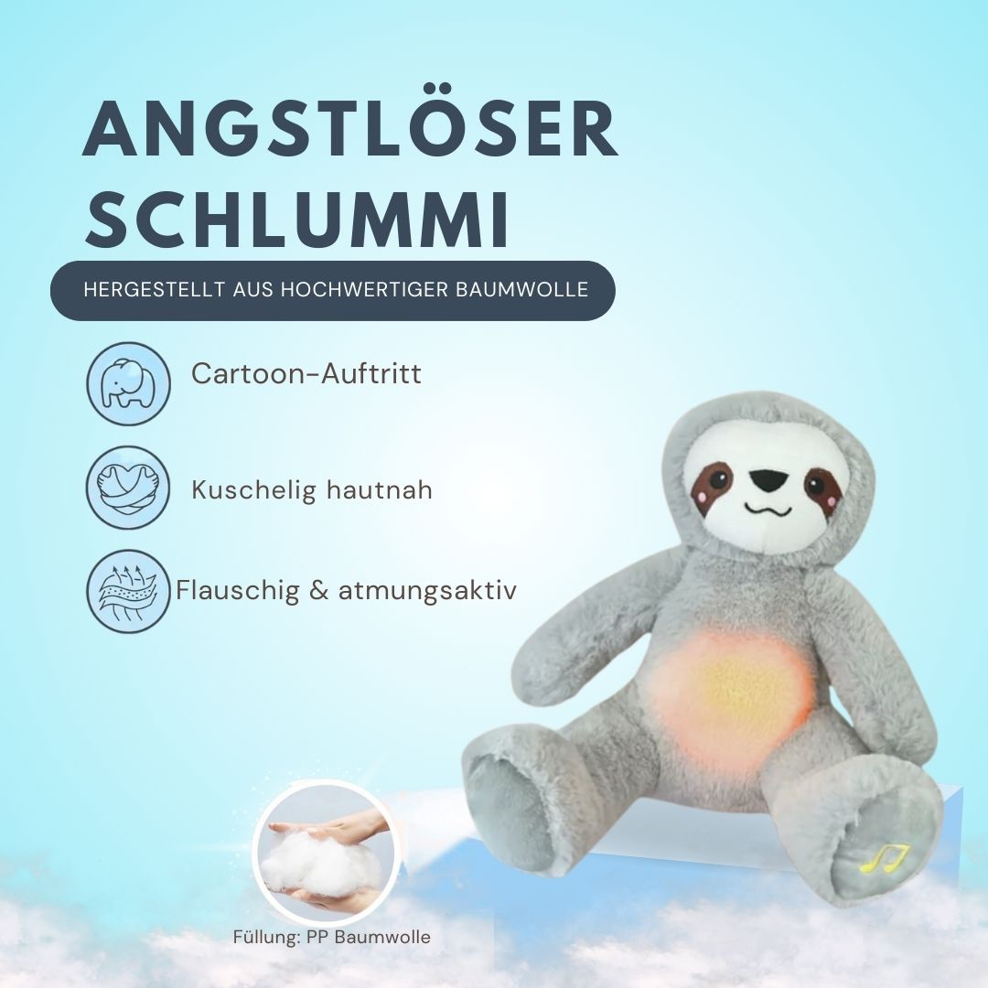 Beruhigendes Kuscheltier Faultier atmend